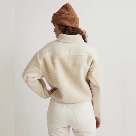 Madewell Faux Shearling Half-Zip Pullover NO215 - Picture 4 of 6